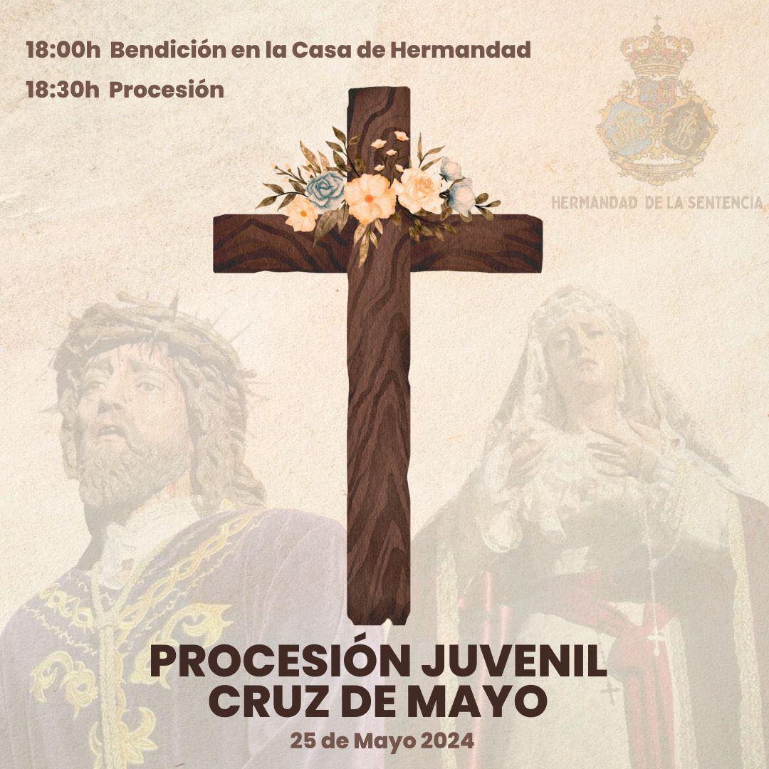 Participación en la procesión juvenil de la Cruz de Mayo
