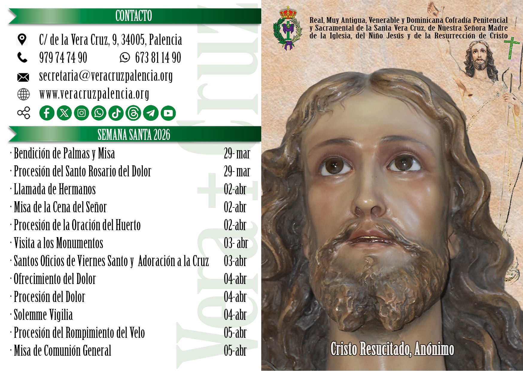 Calendario de Actos y Cultos 2026